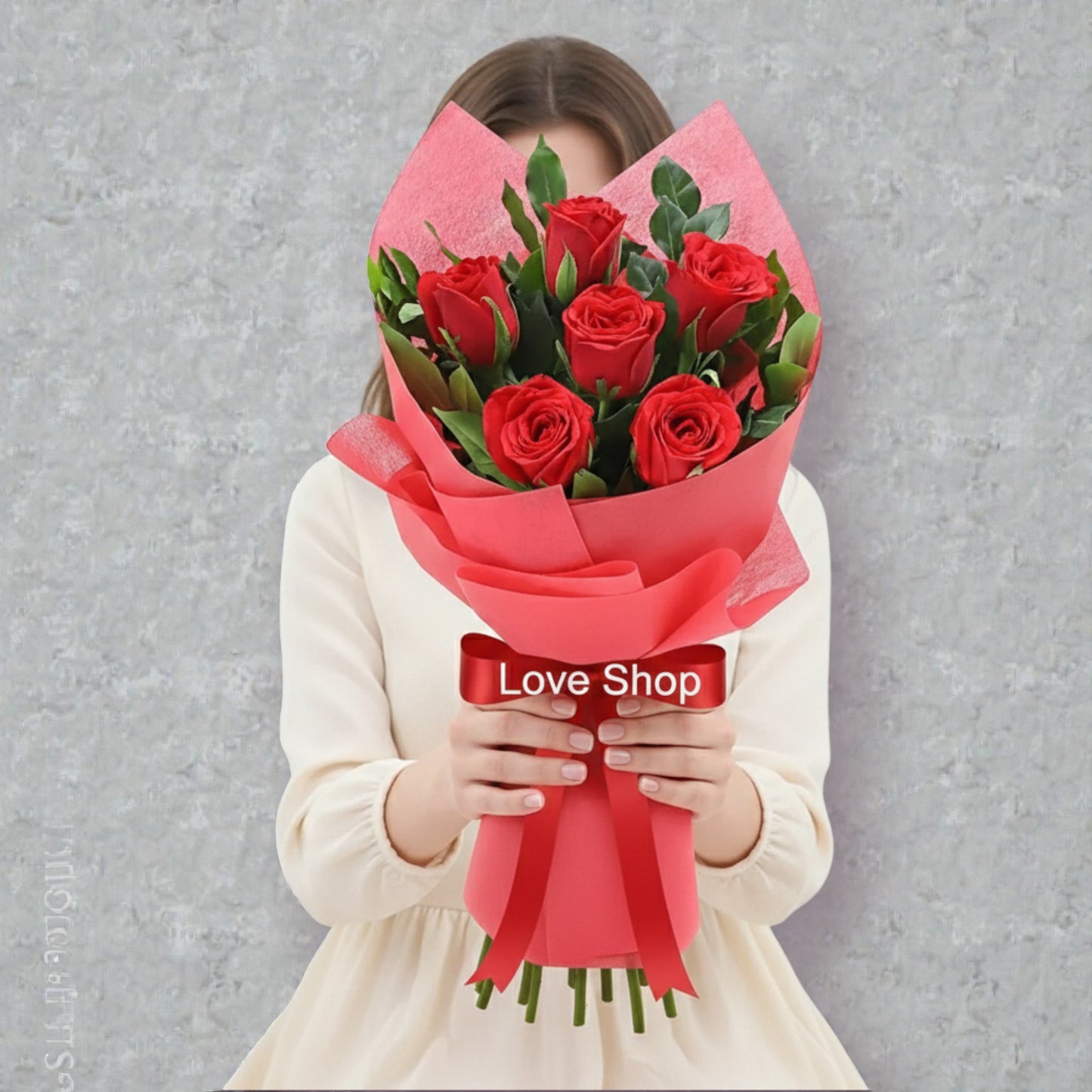 "Classic Affection" Dozen Red Rose Bouquet (6-Stem)