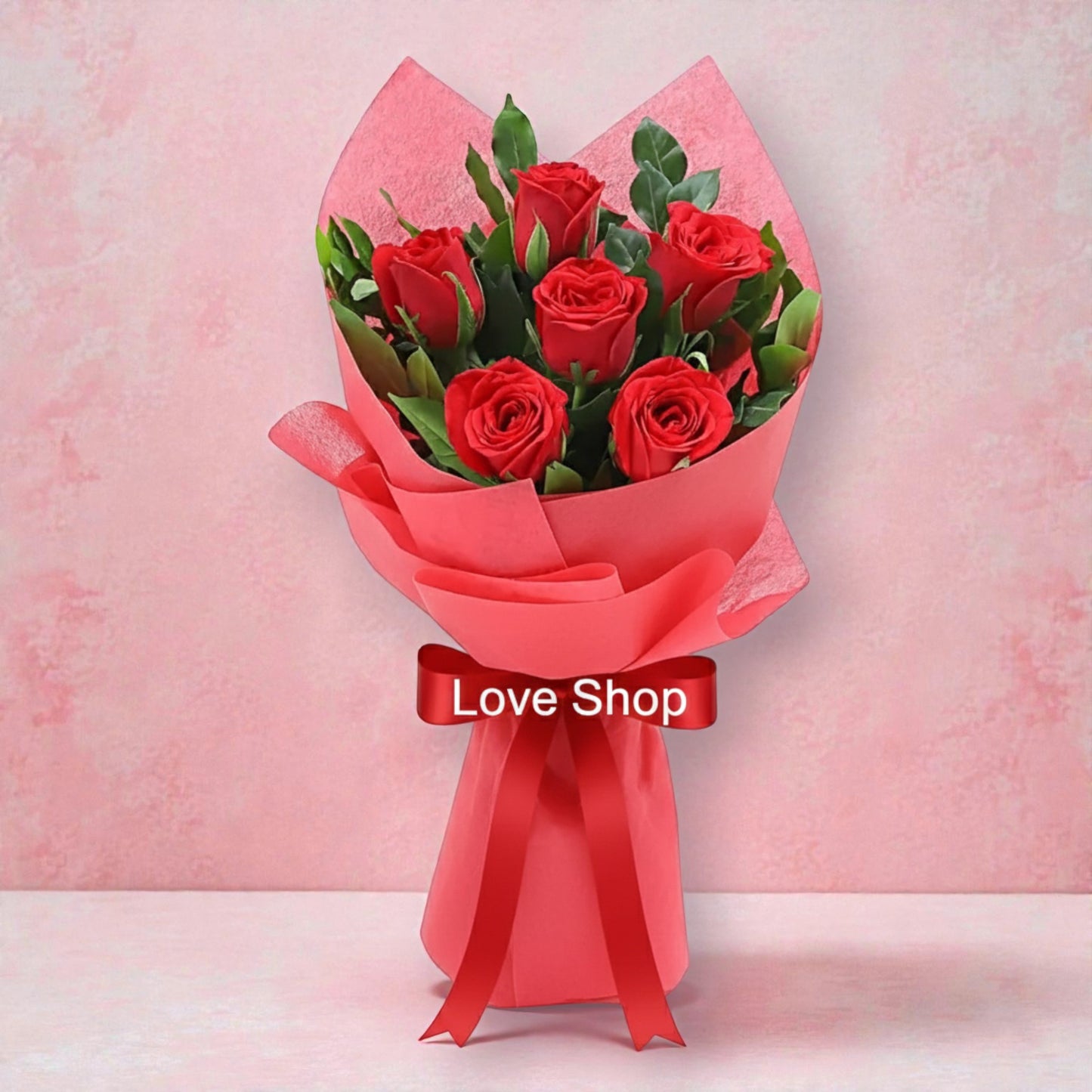 "Classic Affection" Dozen Red Rose Bouquet (6-Stem)