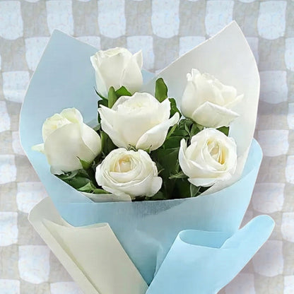 "Pure Serenity" White Rose Bouquet