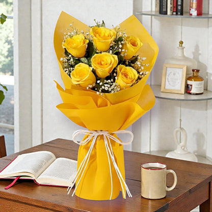 "Golden Sunshine" Yellow Rose Bouquet