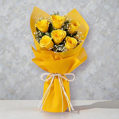 "Golden Sunshine" Yellow Rose Bouquet
