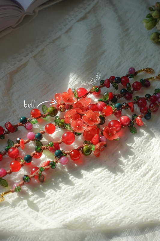 Crimson Chime Bracelet, Shrink Plastic and Brass, Gift For Her
